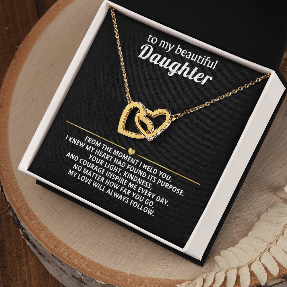 Daughter Interlocking Hearts Necklace Gift