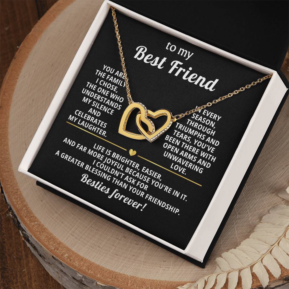 Best Friend Interlocking Hearts Necklace Gift from Bestie