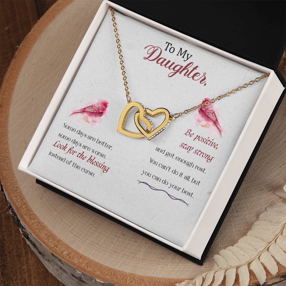 Daughter Some Days Are Better Interlocking Hearts Necklace-[Heartfelt Family Gift]