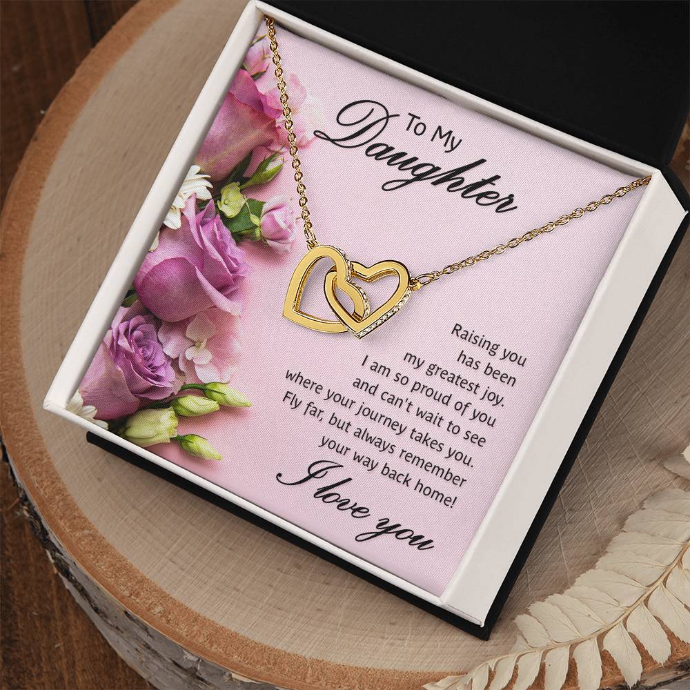 Daughter Proud Interlocking Hearts Necklace-[Heartfelt Family Gift]