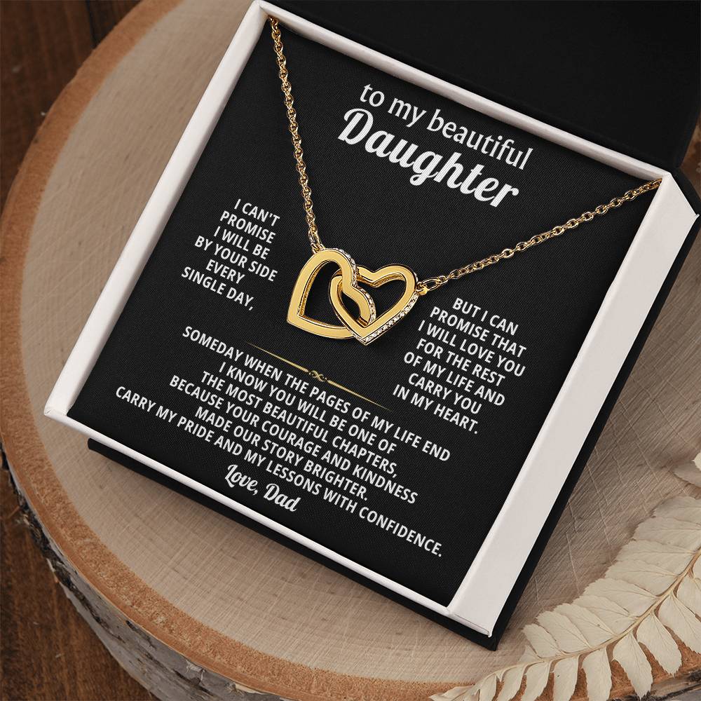 Daughter Interlocking Hearts Necklace Gift from Dad
