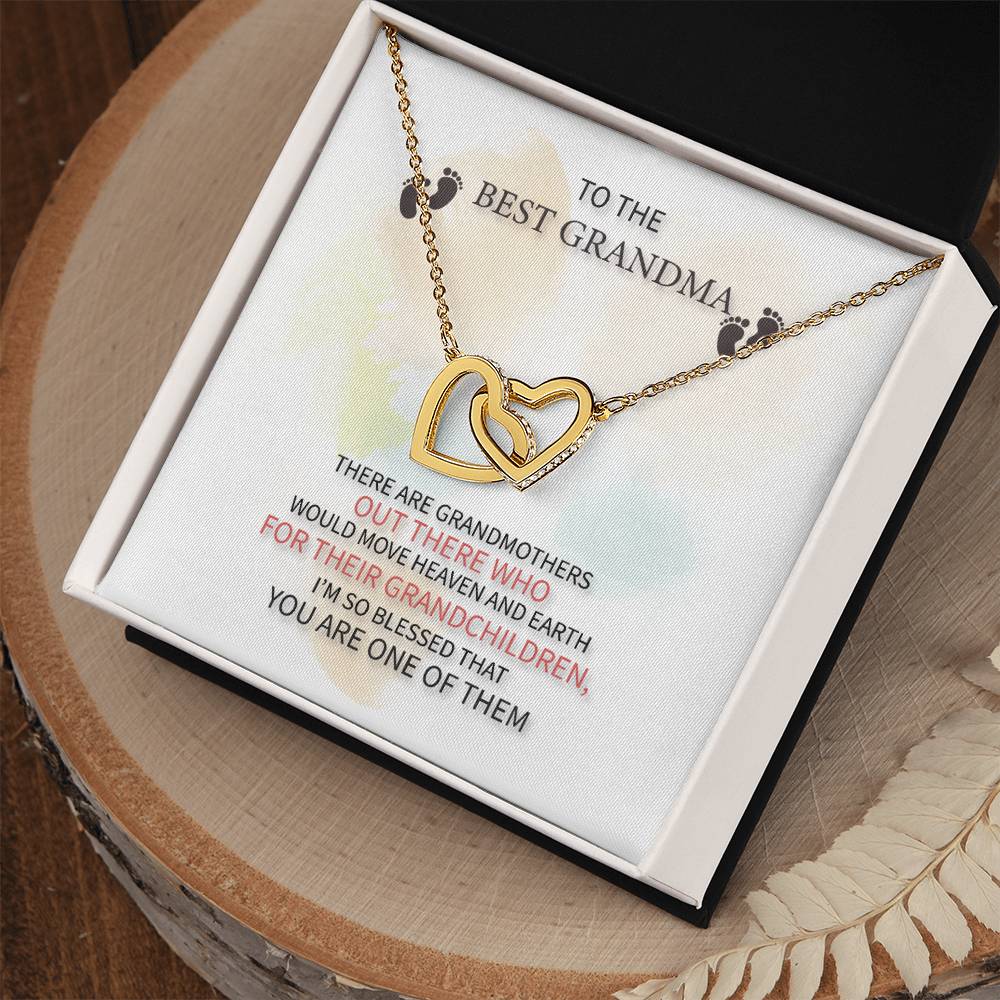 Best Grandma Interlocking Hearts Necklace-[Heartfelt Family Gift]