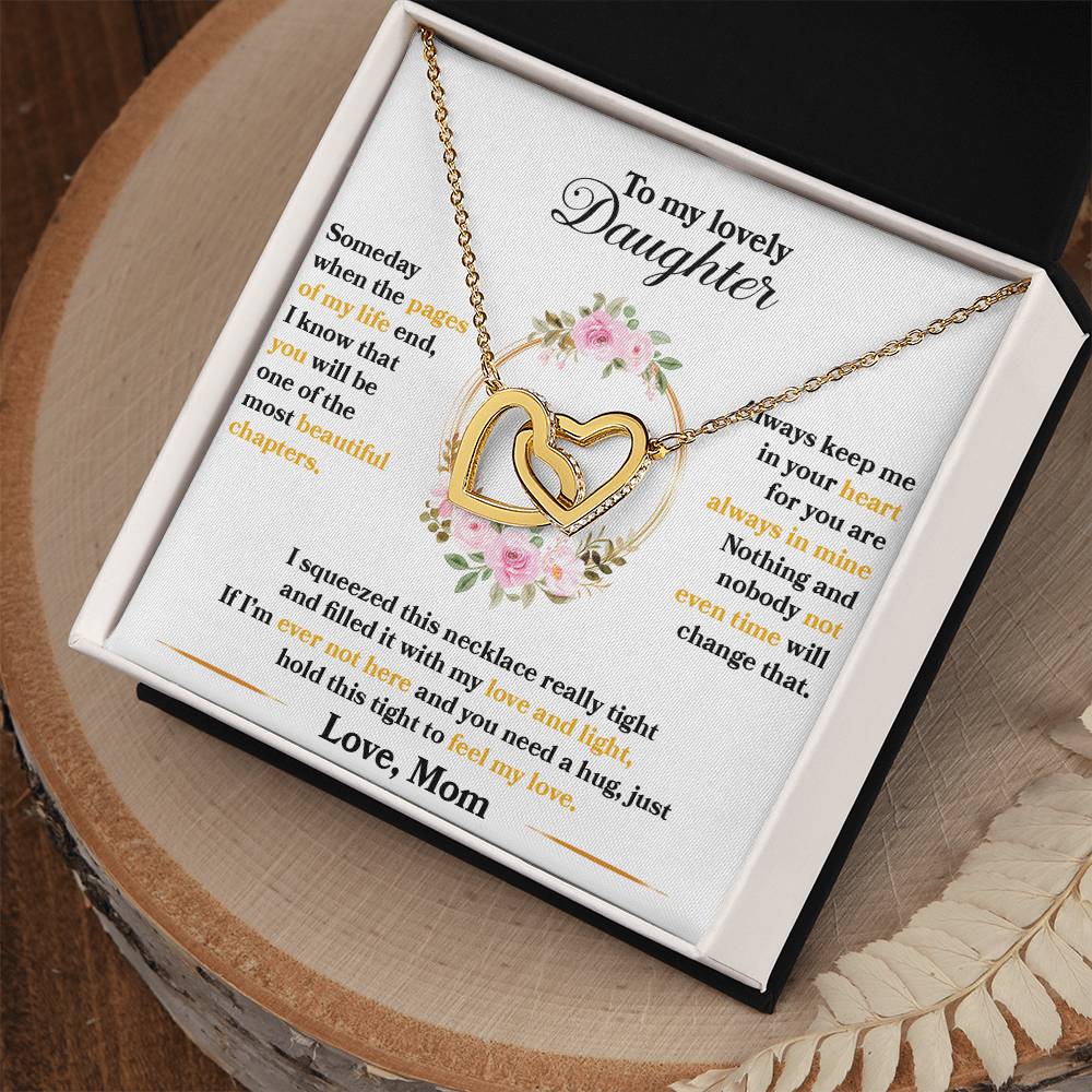 Daughter Pages Heart Necklace - Interlocking Design for Meaningful Gift-[Heartfelt Family Gift]