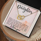 Daughter Superhero Interlocking Hearts Necklace-[Heartfelt Family Gift]