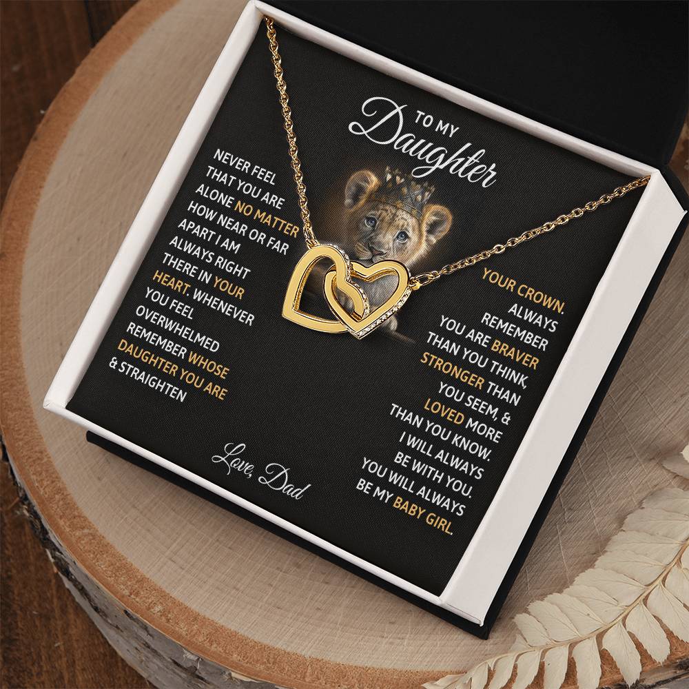Daughter Interlocking Hearts Necklace-[Heartfelt Family Gift]