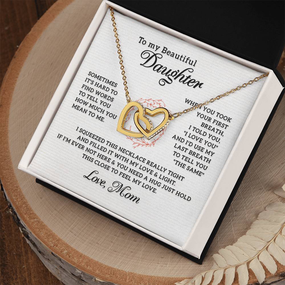 My Beautiful Daughter- Interlocking Hearts Necklace-[Heartfelt Family Gift]
