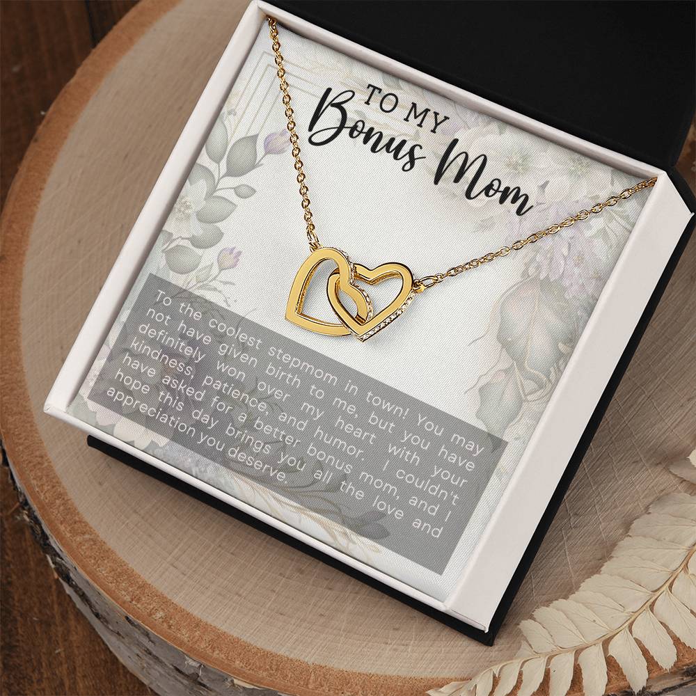 Bonus Mom Interlocking Hearts Necklace-[Heartfelt Family Gift]