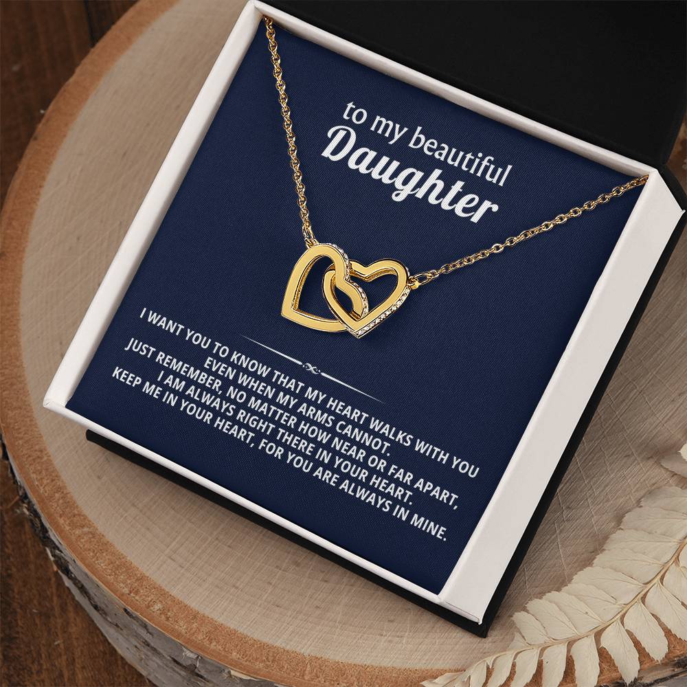 Daughter Interlocking Hearts Necklace Gift