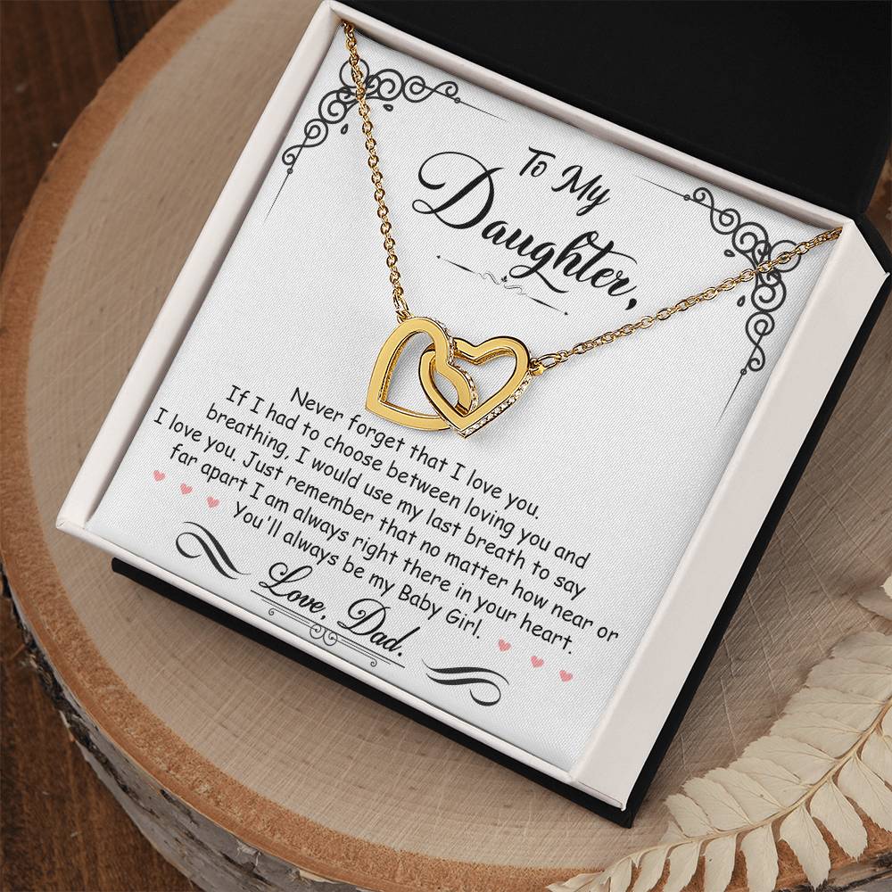 Interlocking Hearts Necklace for Daughter - Perfect Gift for Your Baby Girl-[Heartfelt Family Gift]