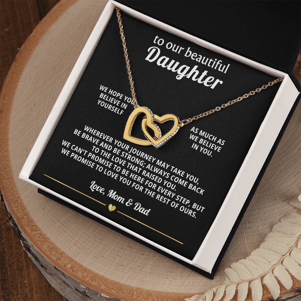 To Our Daughter Interlocking Hearts Necklace Gift from Parents