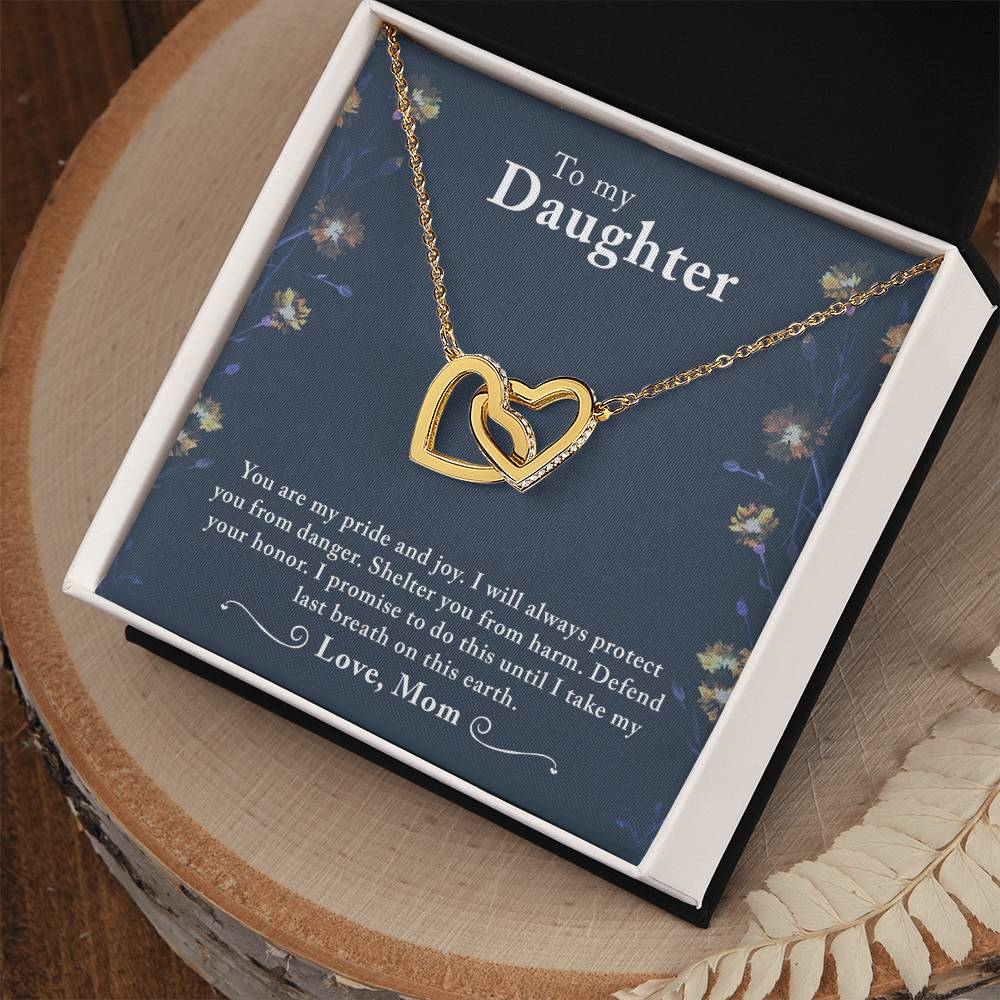 Daughter My Pride Interlocking Hearts Necklace-[Heartfelt Family Gift]