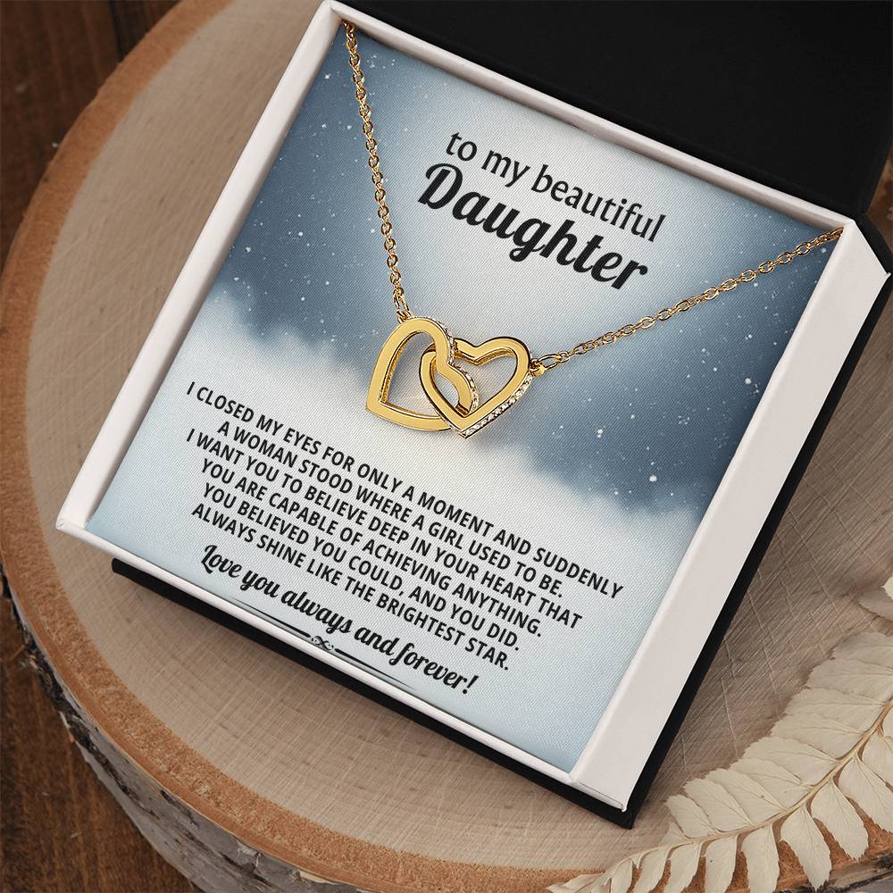 Daughter Interlocking Hearts Necklace Gift