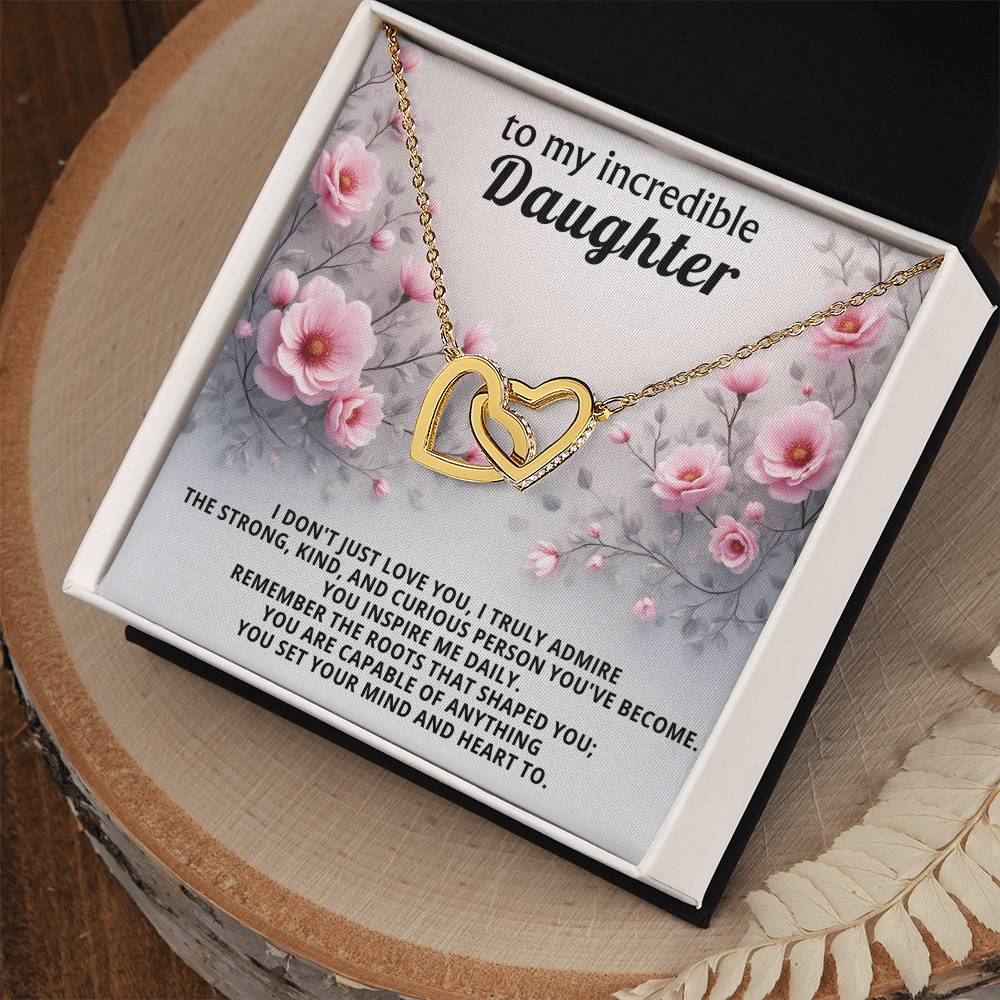 Daughter Interlocking Hearts Necklace Gift