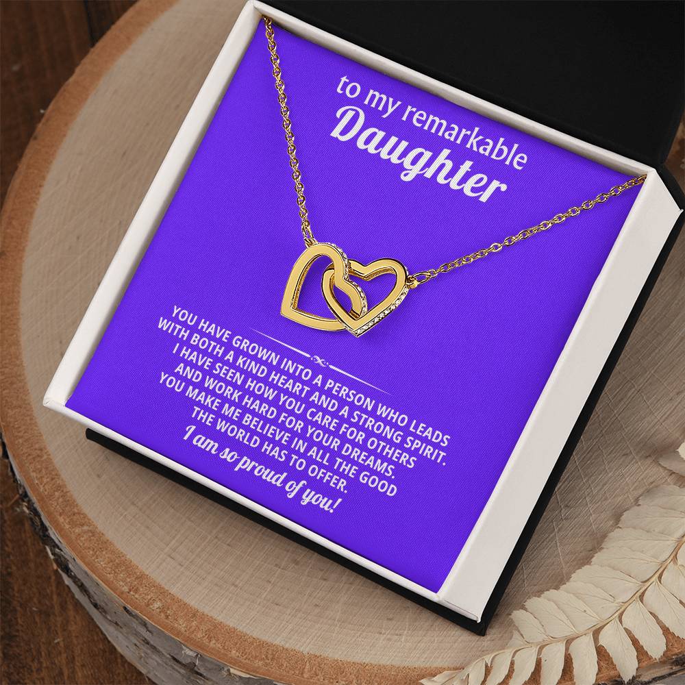 Daughter Interlocking Hearts Necklace Gift
