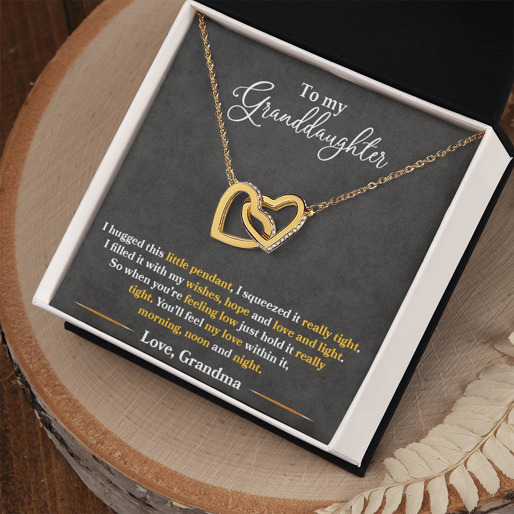 Interlocking Hearts Necklace - Granddaughters Tight Hug - Perfect Gift-[Heartfelt Family Gift]
