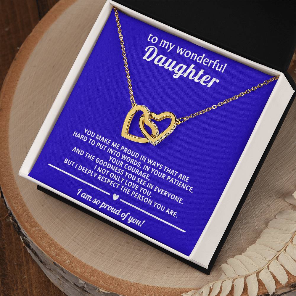 Daughter Interlocking Hearts Necklace Gift