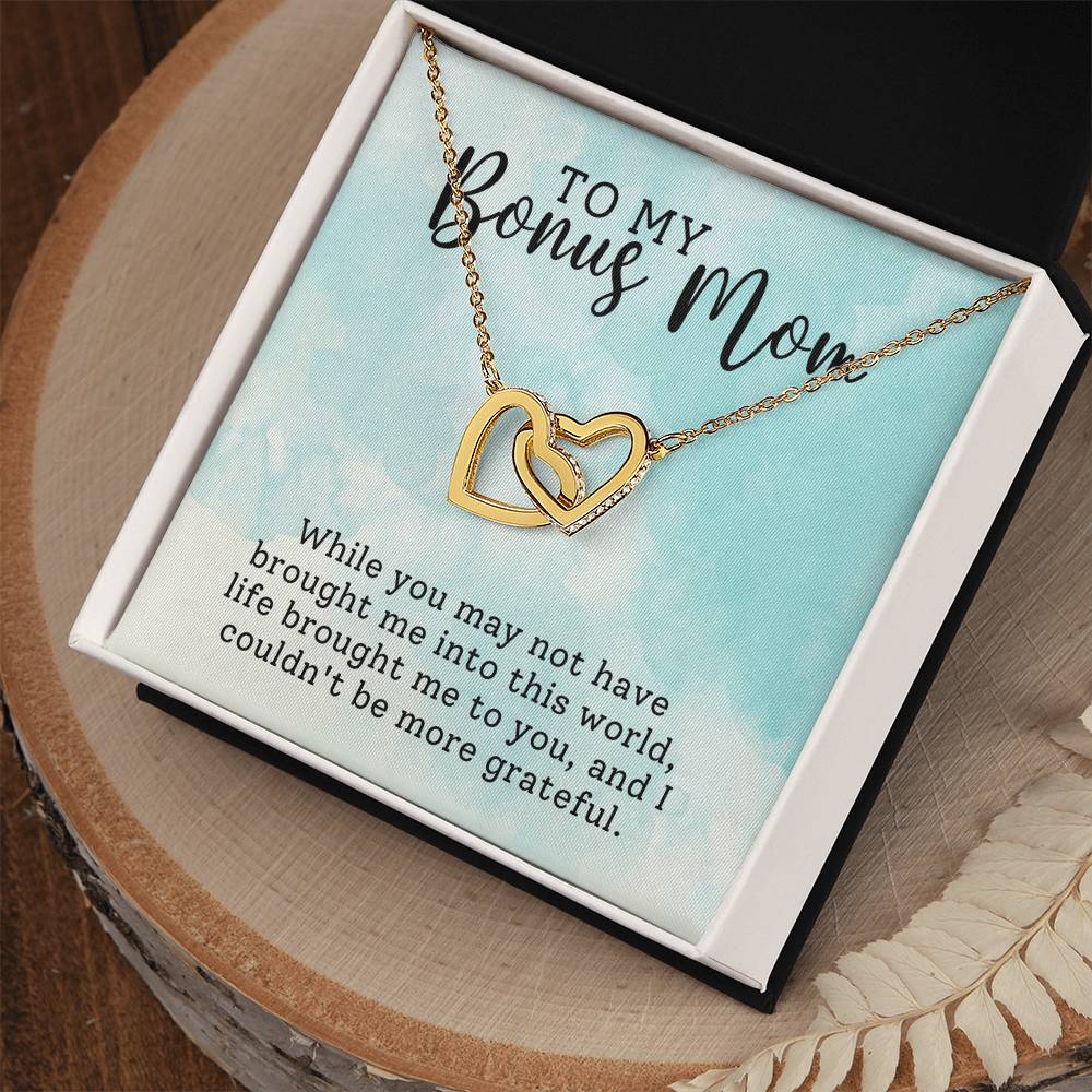 Bonus Mom Interlocking Hearts Necklace-[Heartfelt Family Gift]