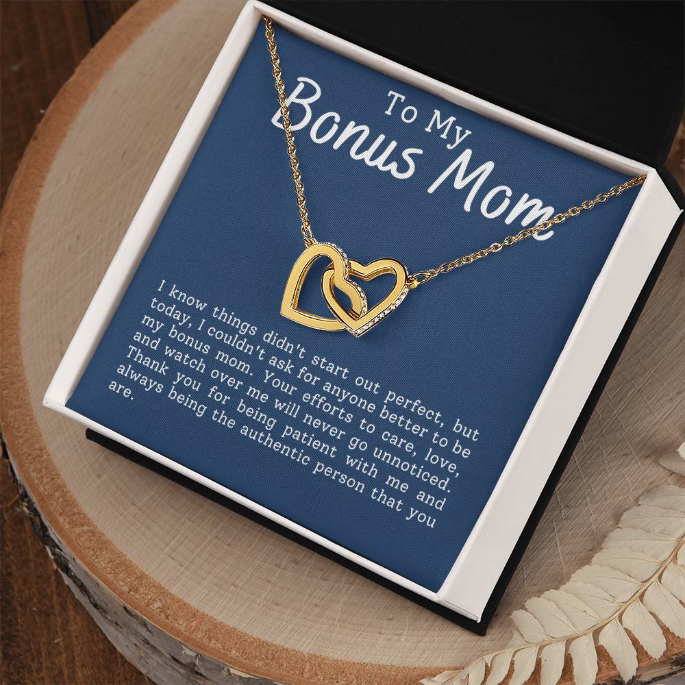 Bonus Mom Interlocking Hearts Necklace-[Heartfelt Family Gift]