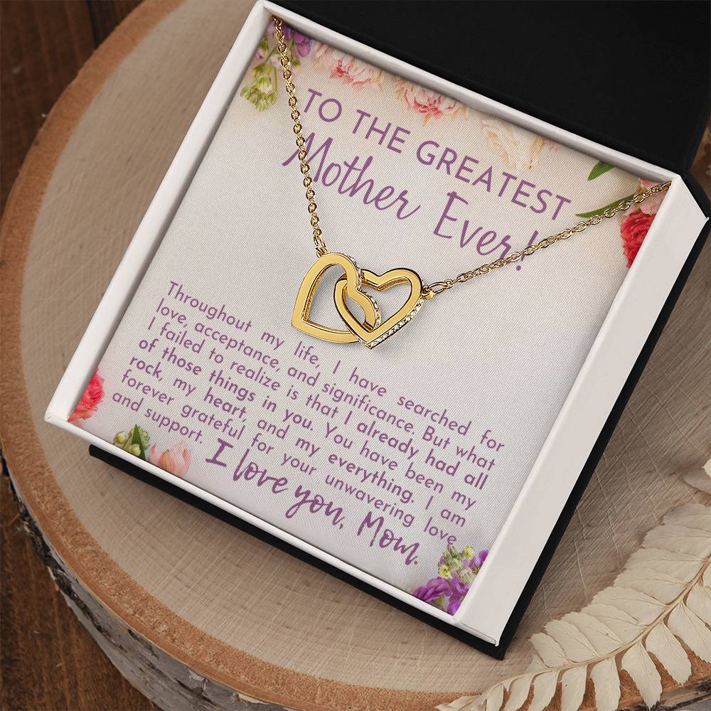 Greatest Mother Ever Interlocking Hearts Necklace-[Heartfelt Family Gift]