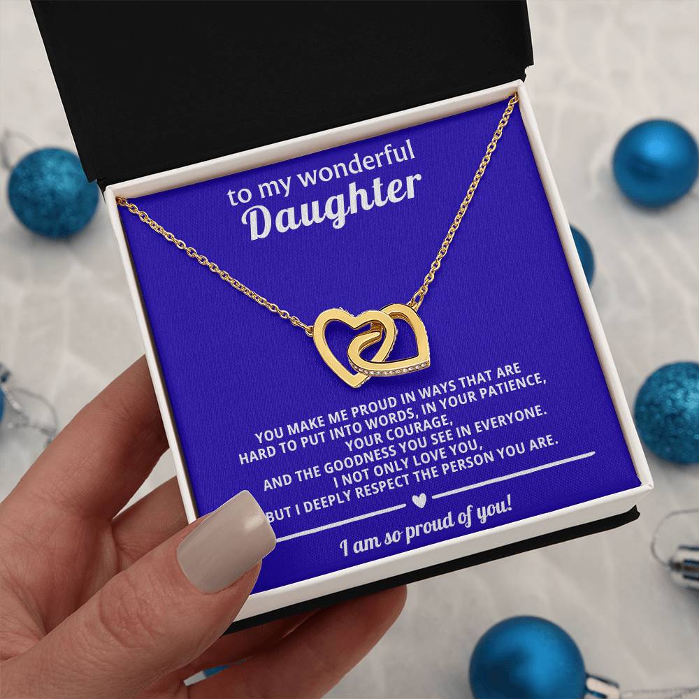 Daughter Interlocking Hearts Necklace Gift