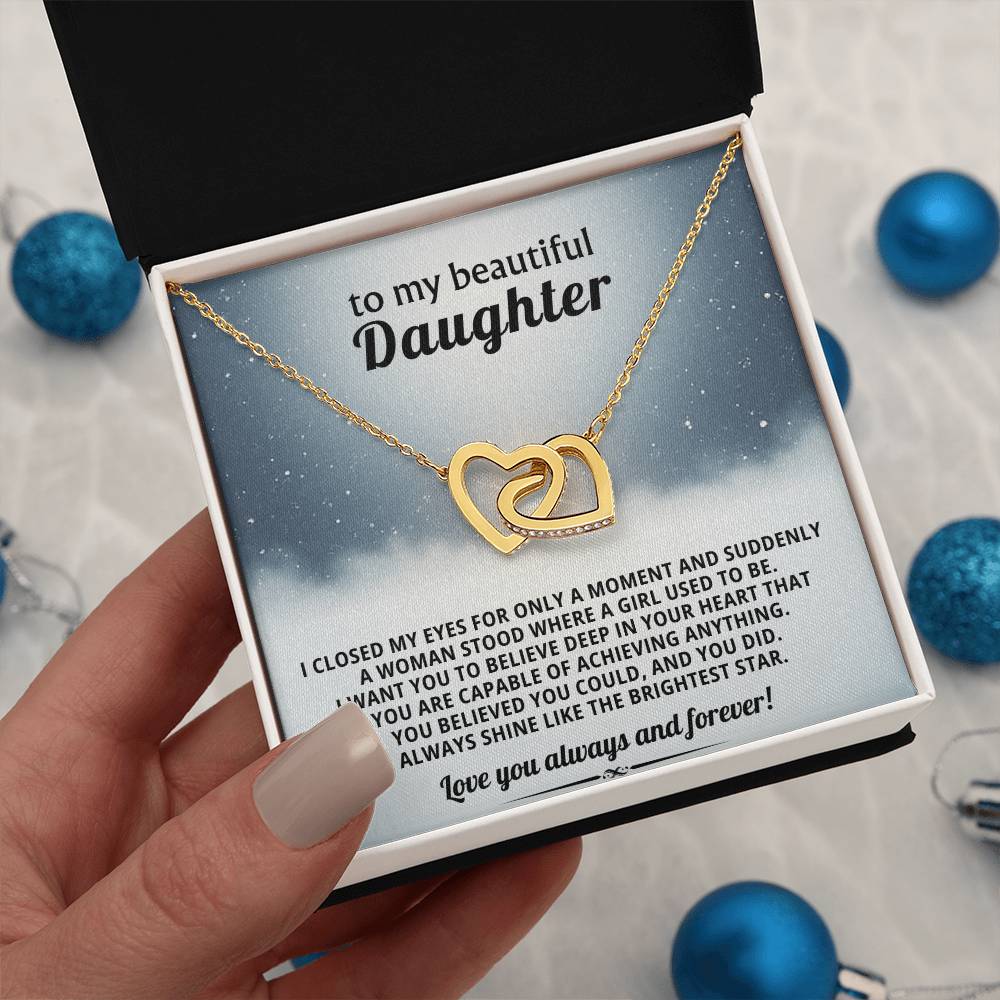 Daughter Interlocking Hearts Necklace Gift