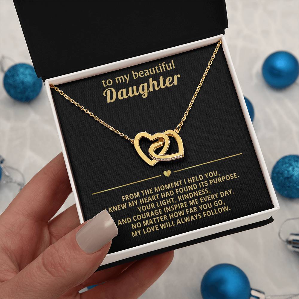 Daughter Interlocking Hearts Necklace Gift