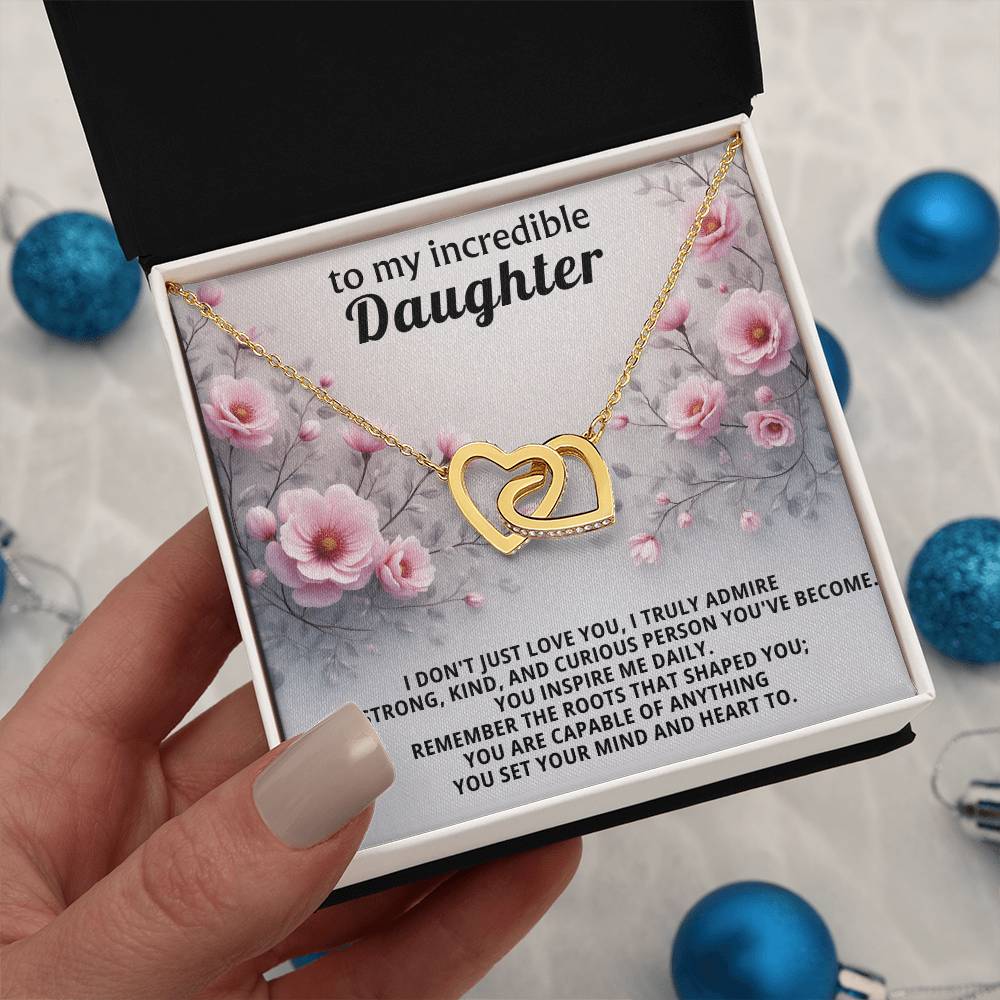 Daughter Interlocking Hearts Necklace Gift
