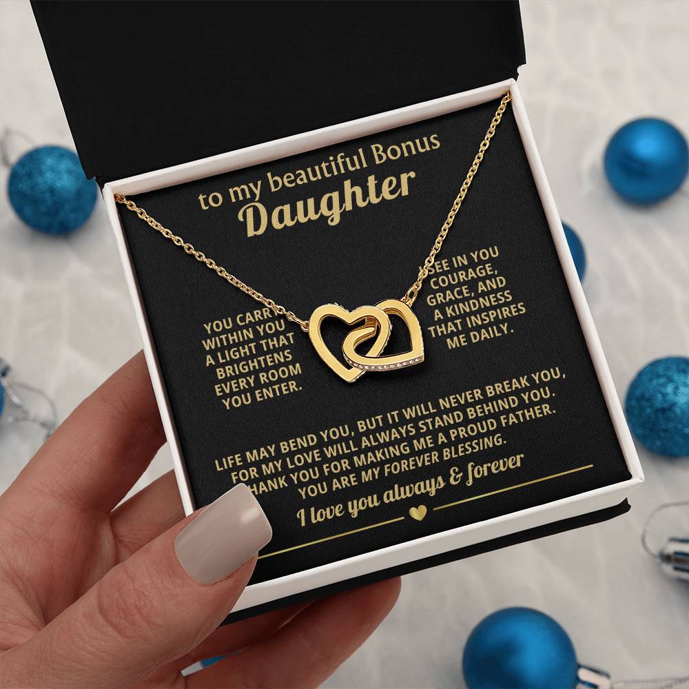Daughter Interlocking Hearts Necklace Gift