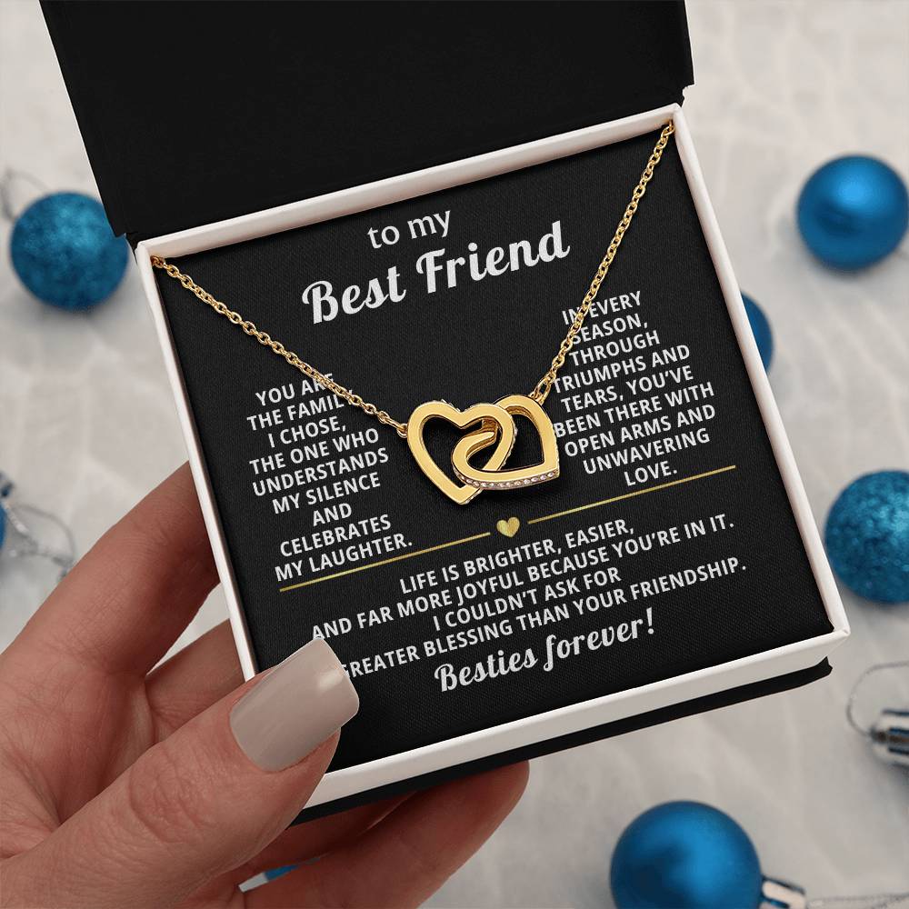 Best friend interlocking hearts necklace from bff