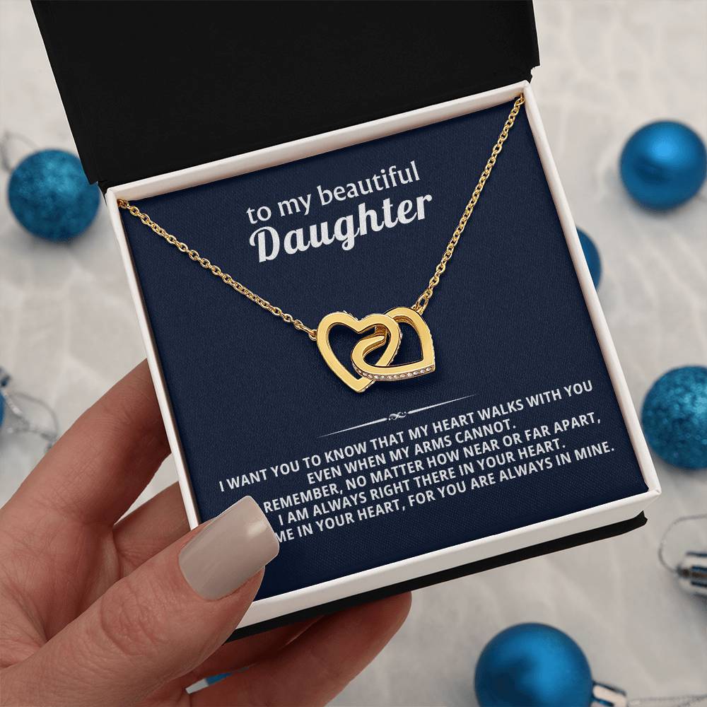 Daughter Interlocking Hearts Necklace Gift