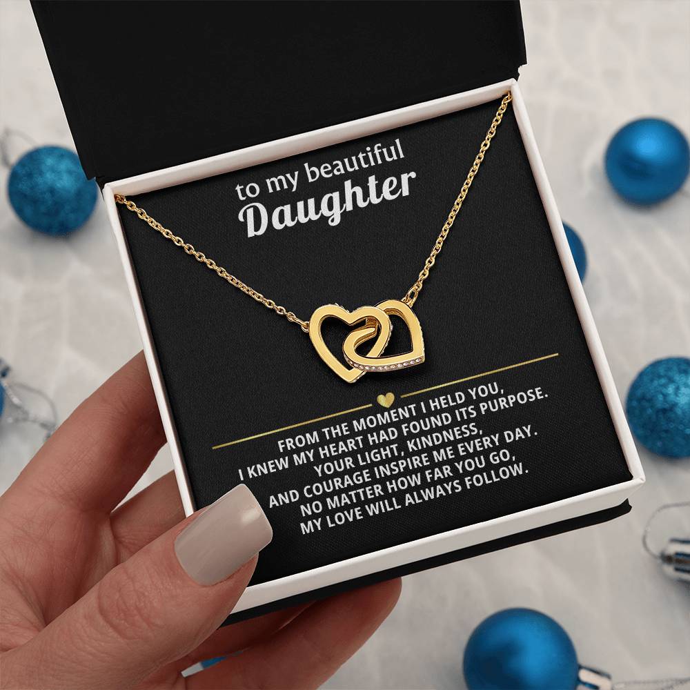 Daughter Interlocking Hearts Necklace Gift