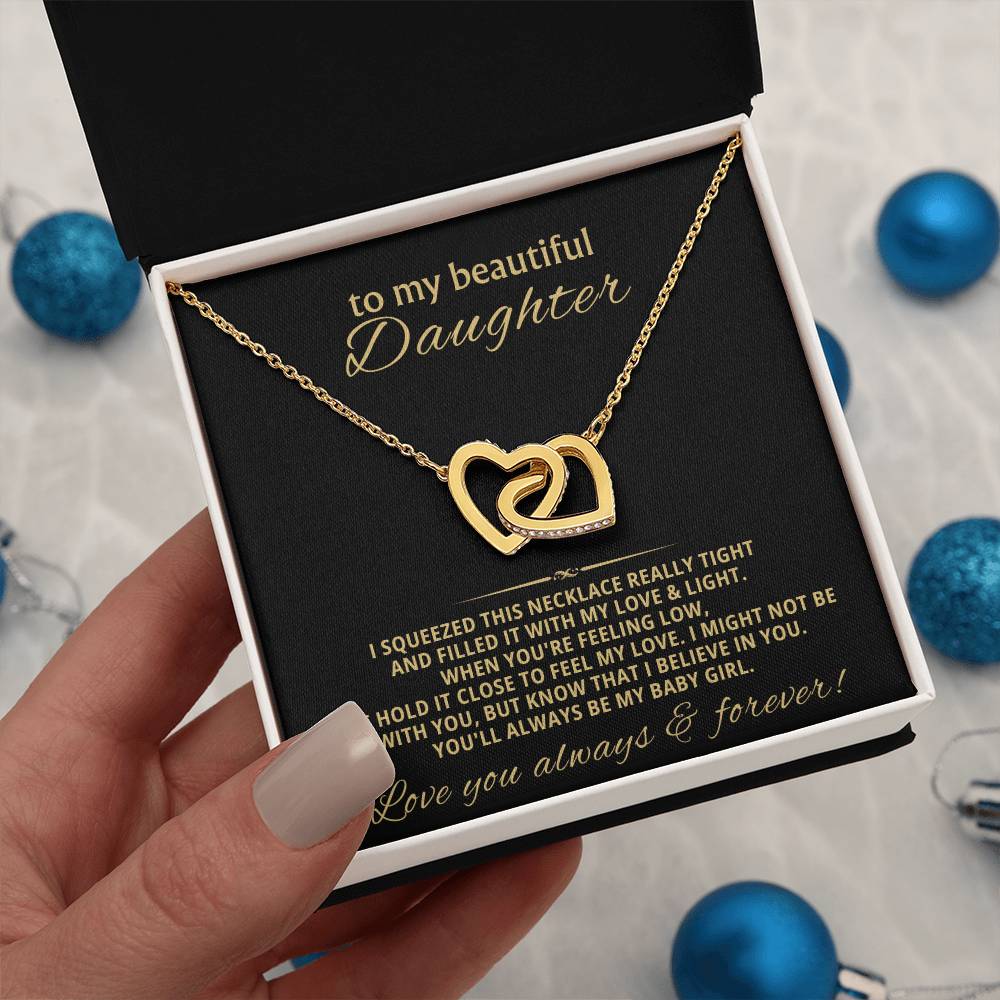 Daughter Interlocking Hearts Necklace Gift