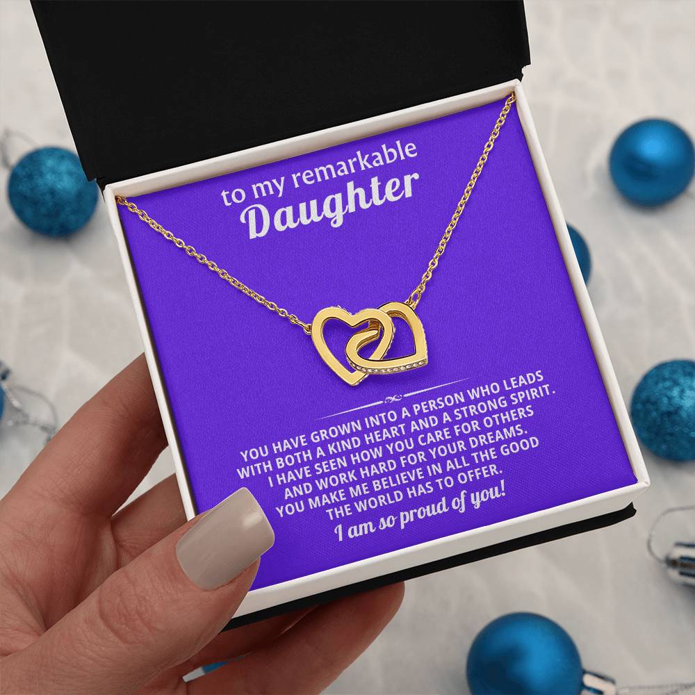 Daughter Interlocking Hearts Necklace Gift