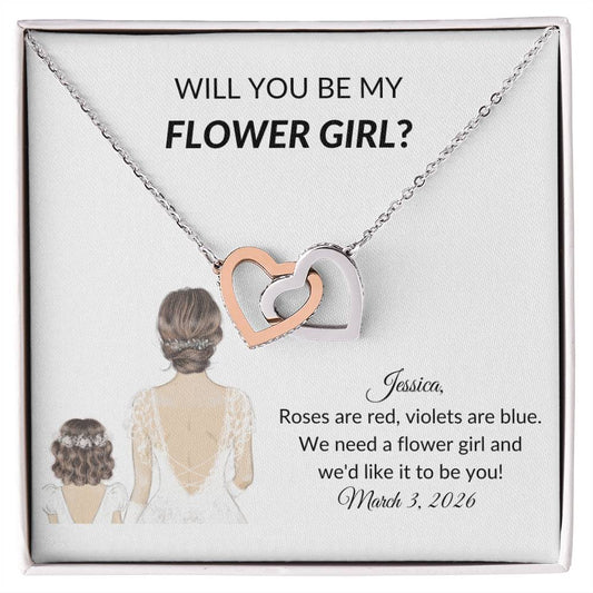 Personalized Flower Girl Proposal Card Necklace Gift-[Heartfelt Family Gift]
