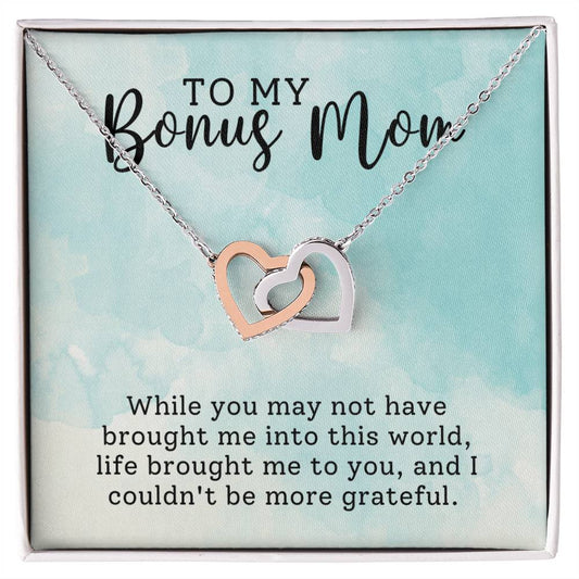 Bonus Mom Interlocking Hearts Necklace-[Heartfelt Family Gift]