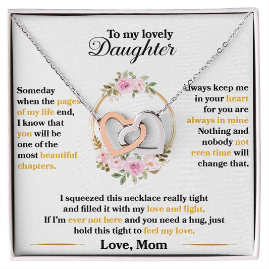 Daughter Pages Heart Necklace - Interlocking Design for Meaningful Gift-[Heartfelt Family Gift]