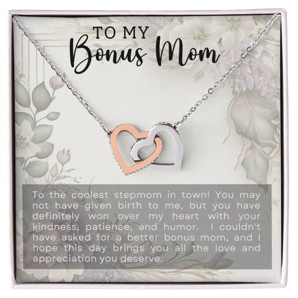 Bonus Mom Interlocking Hearts Necklace-[Heartfelt Family Gift]