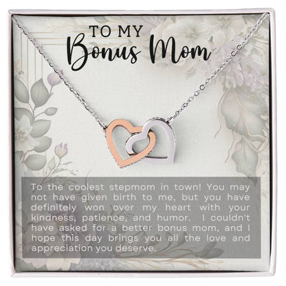 Bonus Mom Interlocking Hearts Necklace-[Heartfelt Family Gift]