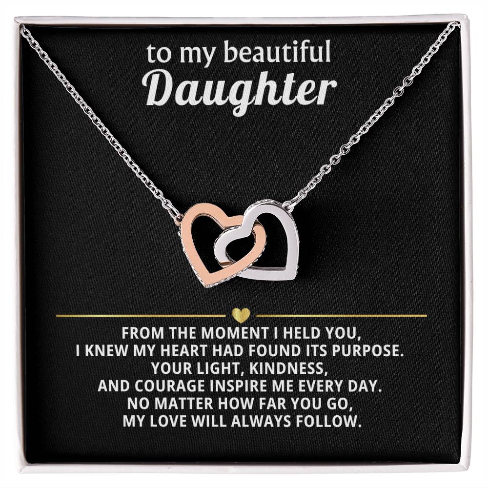 Daughter Interlocking Hearts Necklace Gift