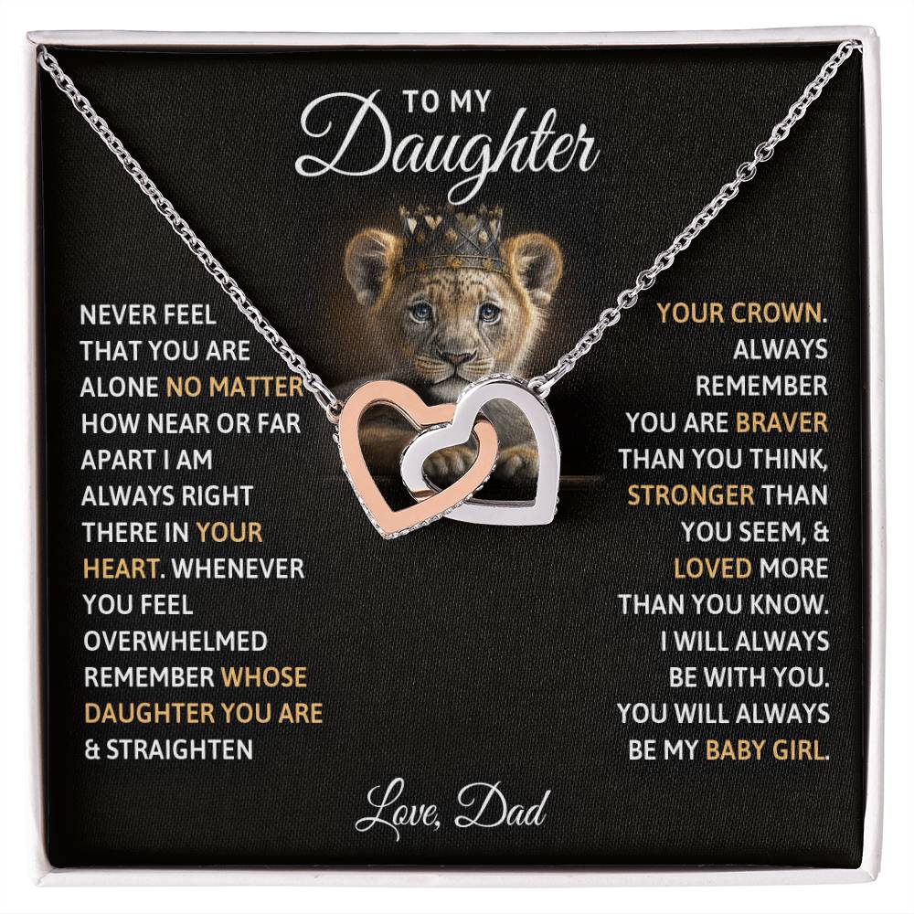 Daughter Interlocking Hearts Necklace-[Heartfelt Family Gift]