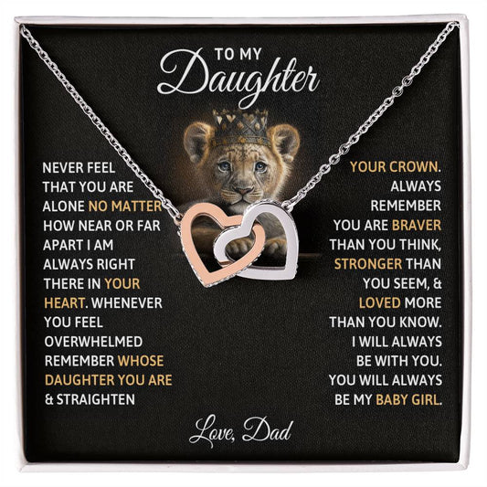 Daughter Interlocking Hearts Necklace-[Heartfelt Family Gift]