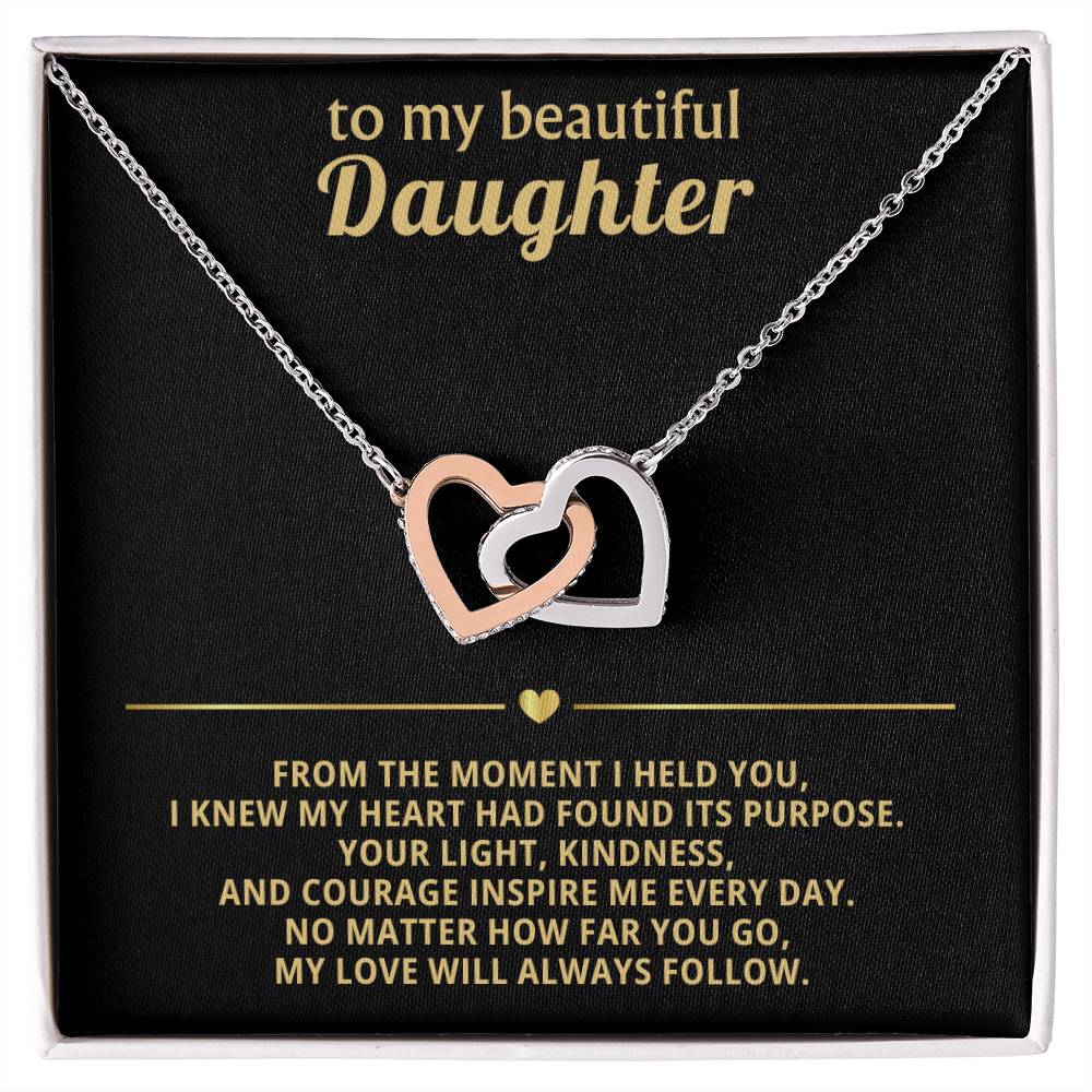 Daughter Interlocking Hearts Necklace Gift