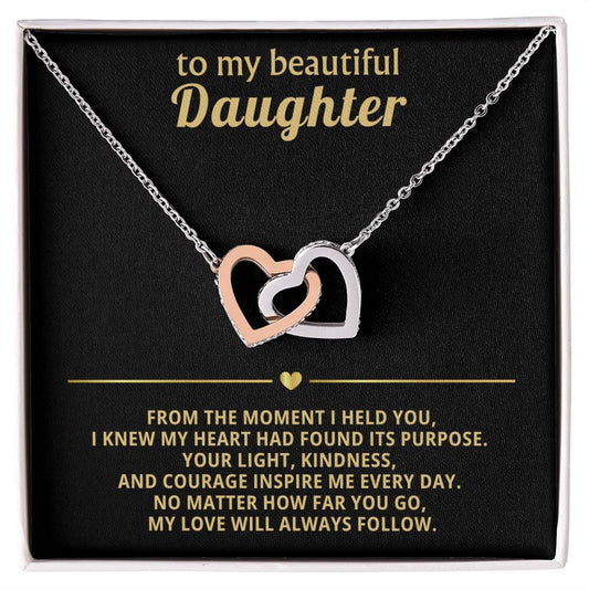 Daughter Interlocking Hearts Necklace Gift
