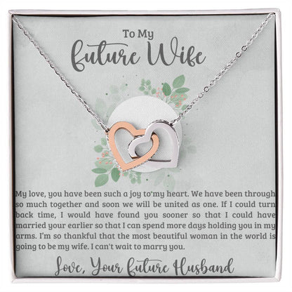 Future Wife Interlocking Hearts Necklace-[Heartfelt Family Gift]