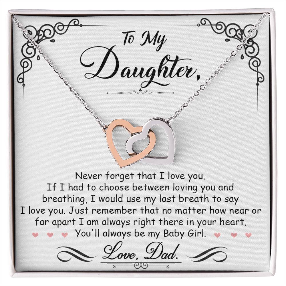 Interlocking Hearts Necklace for Daughter - Perfect Gift for Your Baby Girl-[Heartfelt Family Gift]