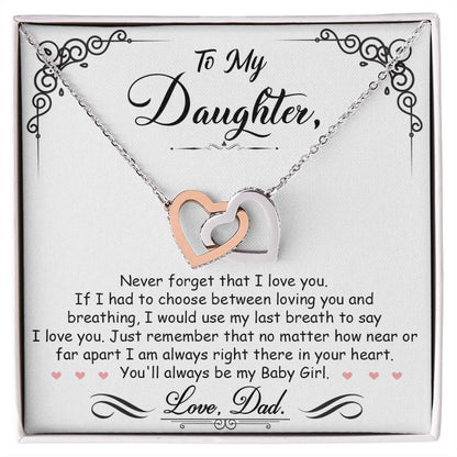 Interlocking Hearts Necklace for Daughter - Perfect Gift for Your Baby Girl-[Heartfelt Family Gift]