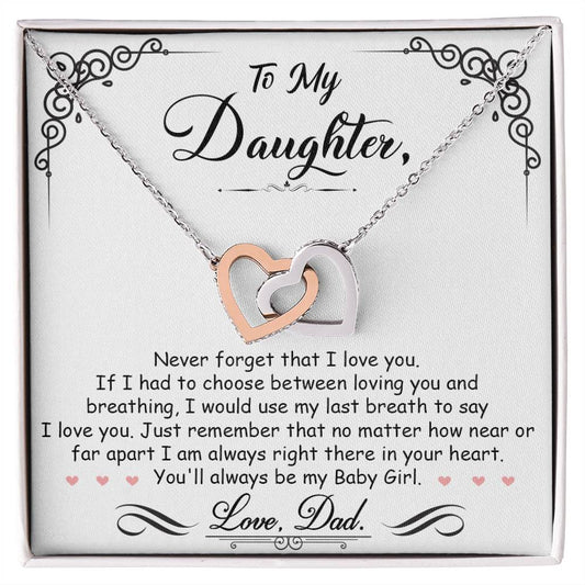 Interlocking Hearts Necklace for Daughter - Perfect Gift for Your Baby Girl-[Heartfelt Family Gift]
