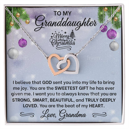 Granddaughter Interlocking Hearts Necklace-[Heartfelt Family Gift]