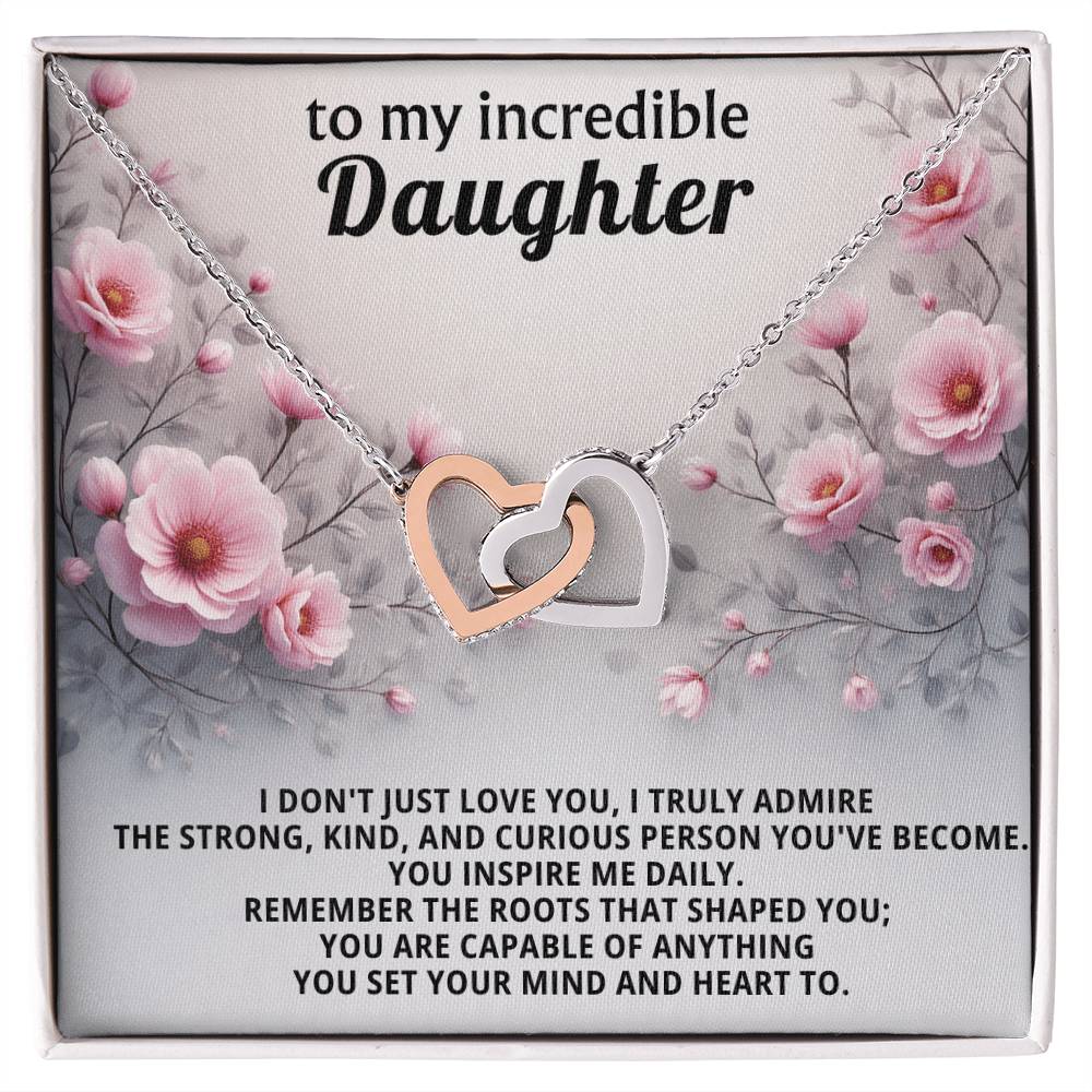Daughter Interlocking Hearts Necklace Gift