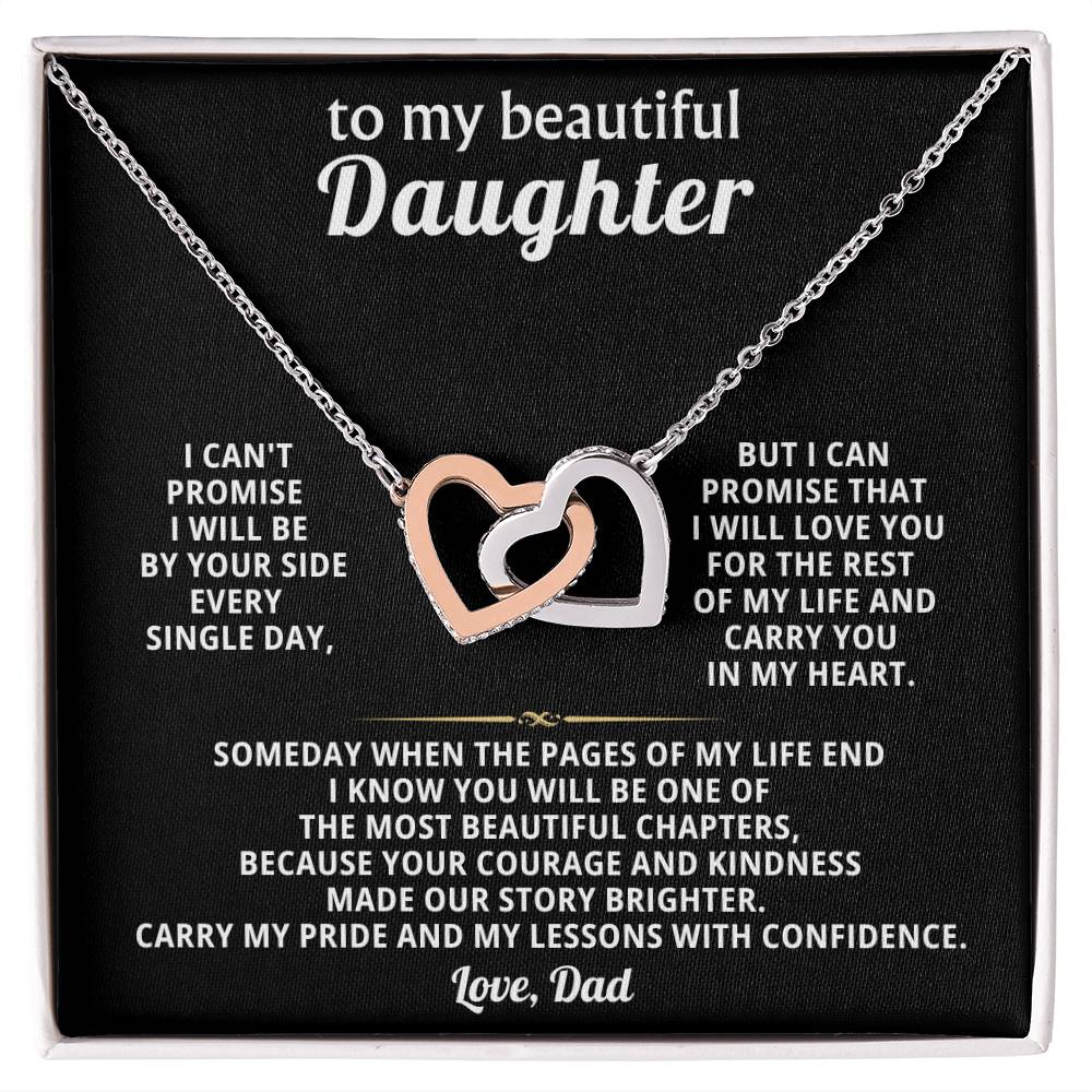 Daughter Interlocking Hearts Necklace Gift from Dad
